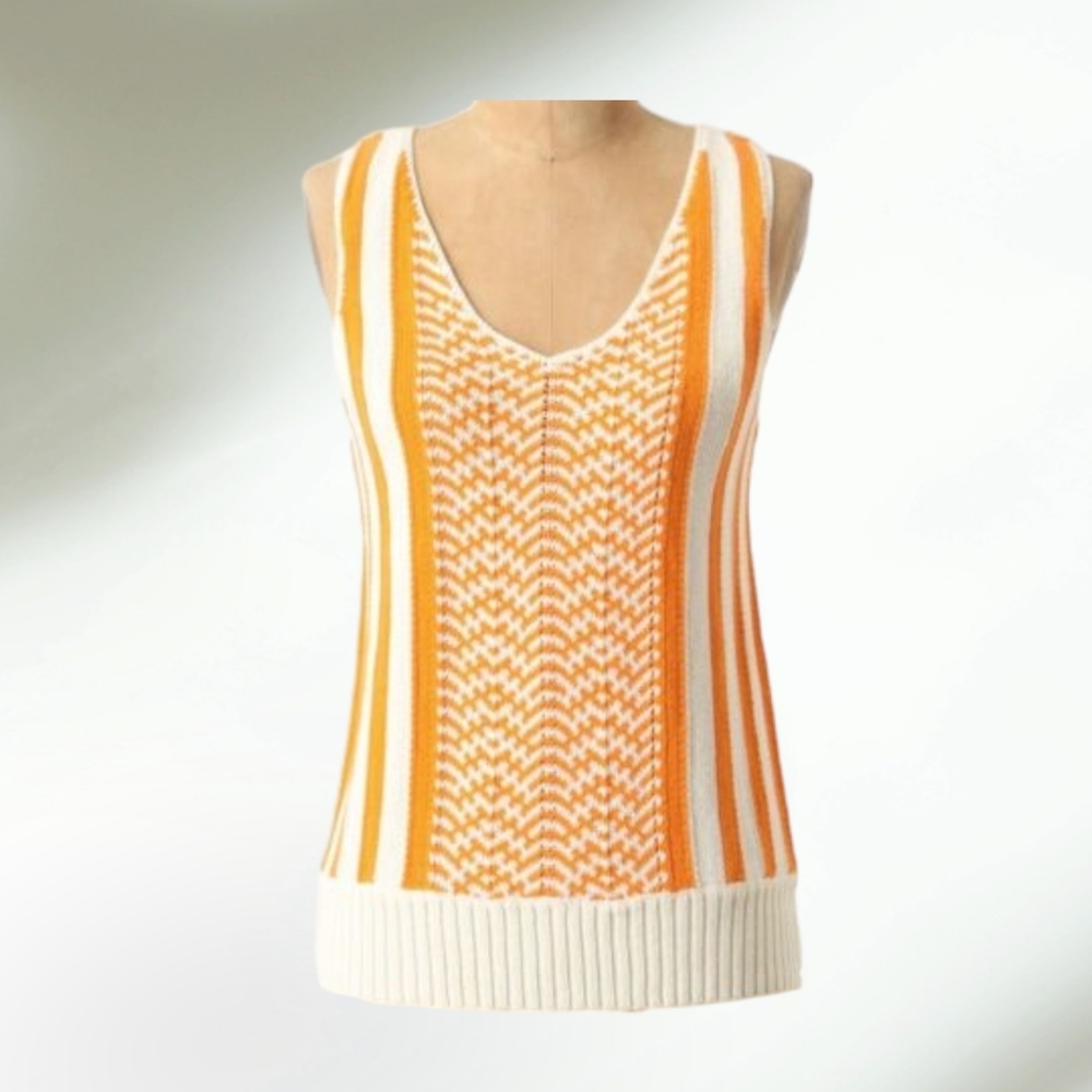 Anthropologie Fiets VOOR 2 Chevron knit sweater tank M